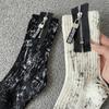 Spray Paint Splash Ink Mid Tube Socks Unique Mid-Calf Socks Fashion Zipper Socks  For Men Women