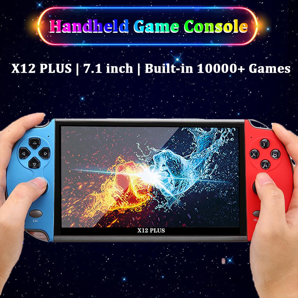 Портативная портативная игровая консоль X7/x7 Plus/x12/x12 Plus, 4,3/5,1/7,1-дюймовый HD-экран, игровой плеер, встроенный 10000+ классических игр