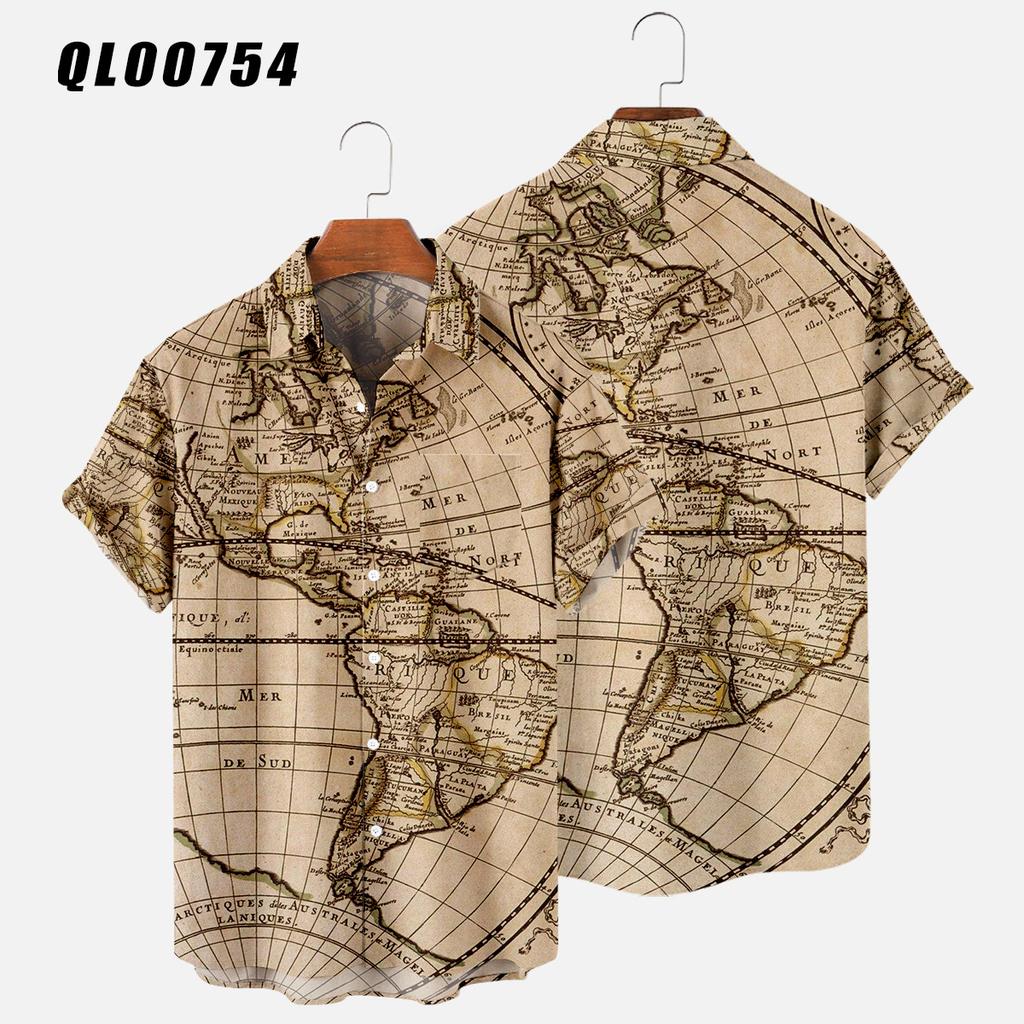 Рубашки гавайские Рубашки с 3D-принтом для карт Мужские и женские рубашки Мужская повседневная рубашка с лацканами для отдыха Летняя пляжная рубашка Camisa для путешествий Повседневная блузка