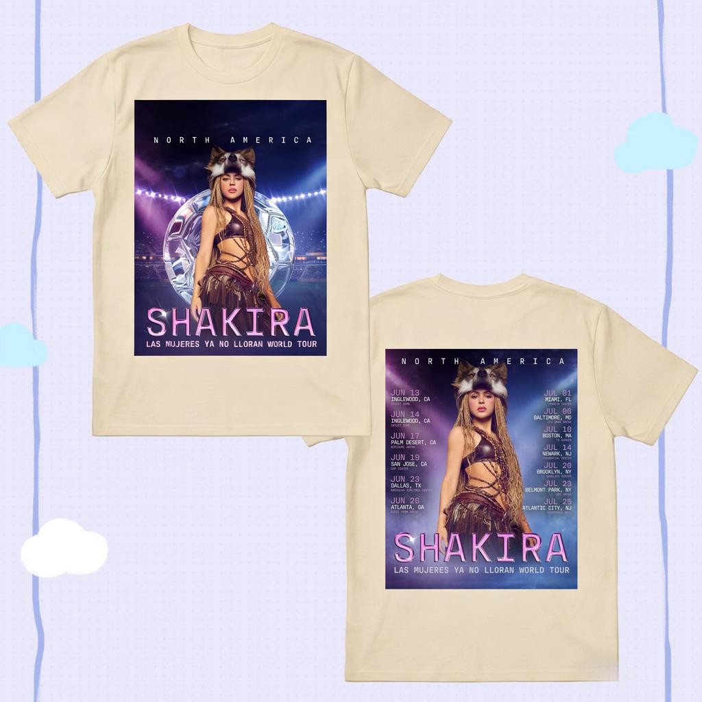 Shakira 2026 Las Mujeres Ya No Lloran World Tour Unisexs TShirt Unisex ONeck 100 Cotton Short Sleeve Y2k Oversized Popular Tee