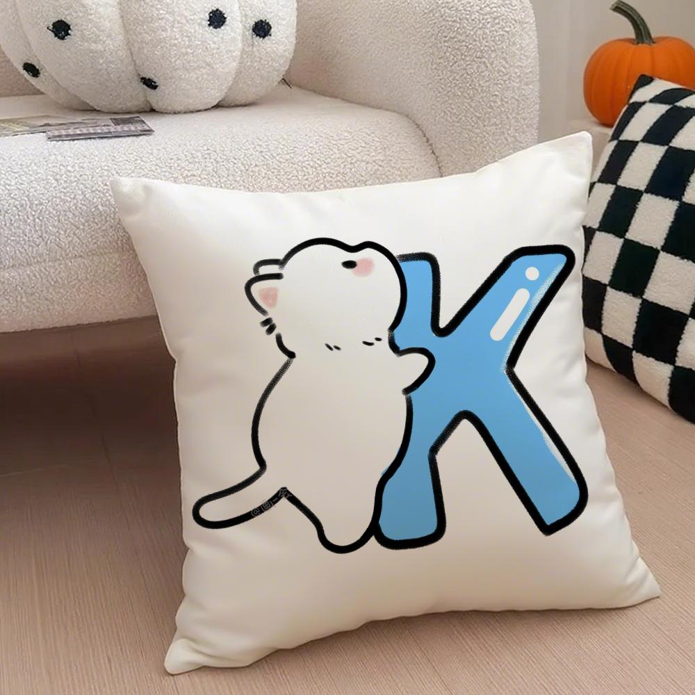 Cute Custom Art Cat Personalised Cushion Cover Throw Pillow Cover Hidden Button Durable Polyester Chair Cushion