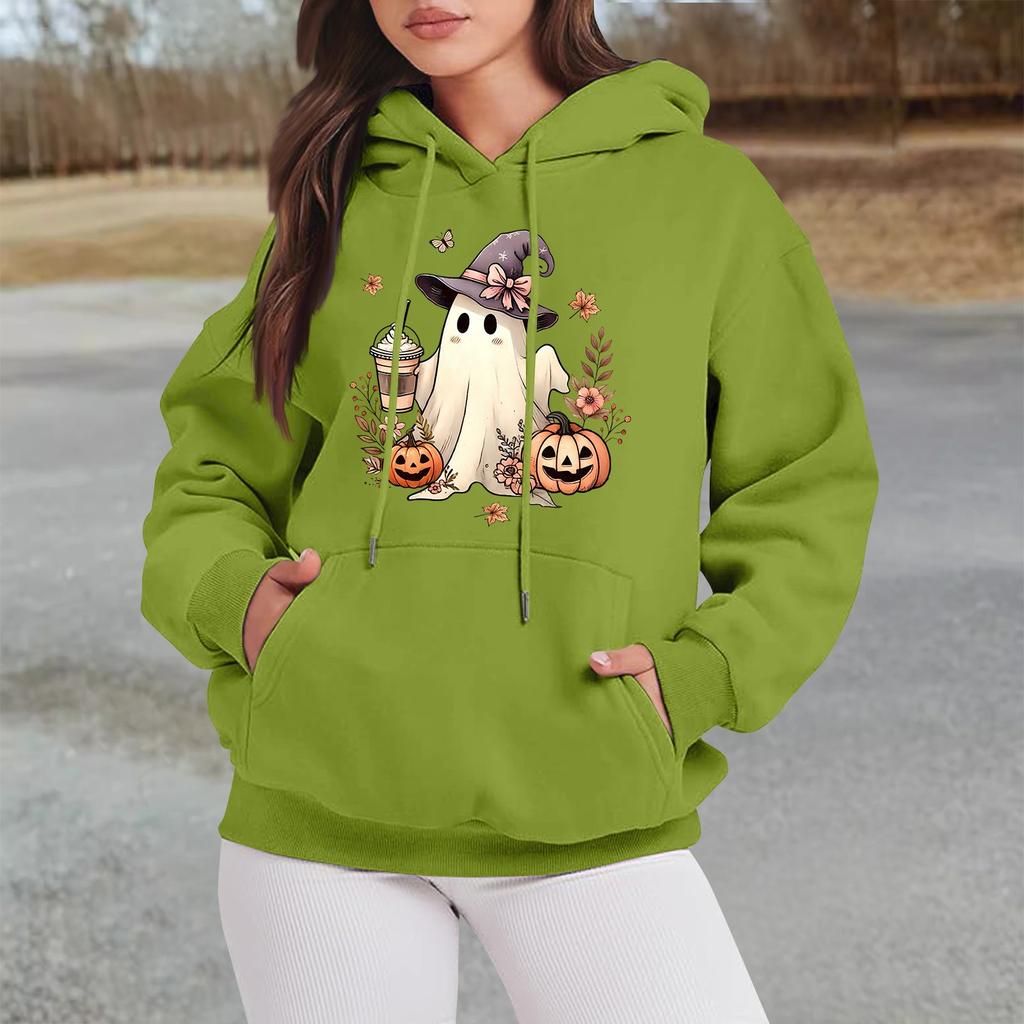 Женские свитшоты оверсайз, флисовые толстовки с длинным рукавом, осенние наряды с карманом