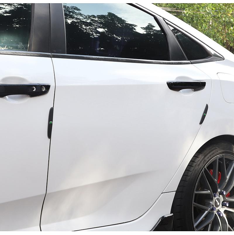 AGTQ2 4Pcs Rubber Anti Collision Strip Car Door Protector Stickers For Skoda Octavia Superb Rapid Kodiaq Karoq Fabia Kamiq Enyaq Scala