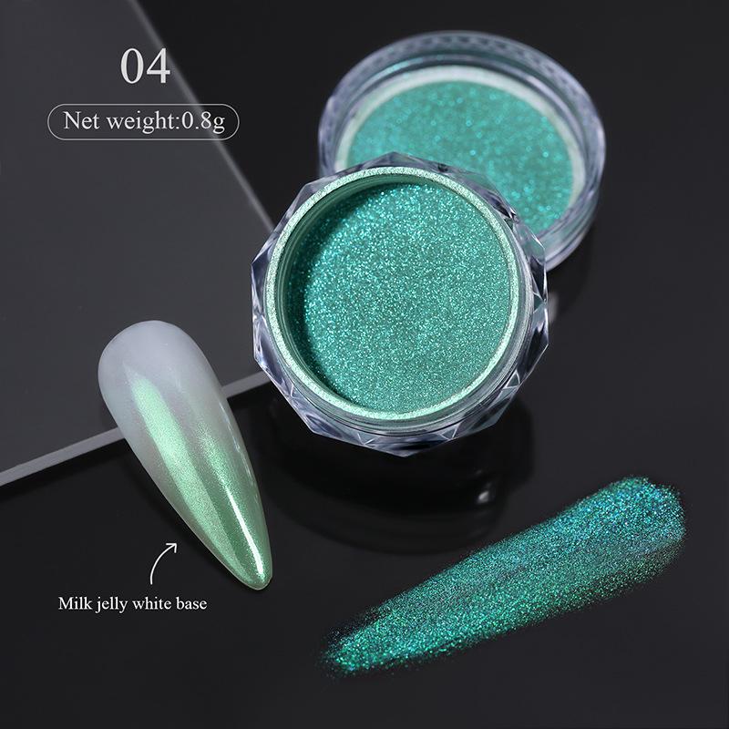 Nail Art Gradual Change Powder Pearlescent Shell Glitter Powder, Versatile Cloud Mist Powder Gradual Change Diy Manicure Polarizer Flour