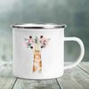 Милые кружки с принтом в виде букв животных, креативные стеклянные кружки для кофе и чая, персонализированные подарки, эмалированная кружка, кавайная посуда, кофейные чашки для друзей