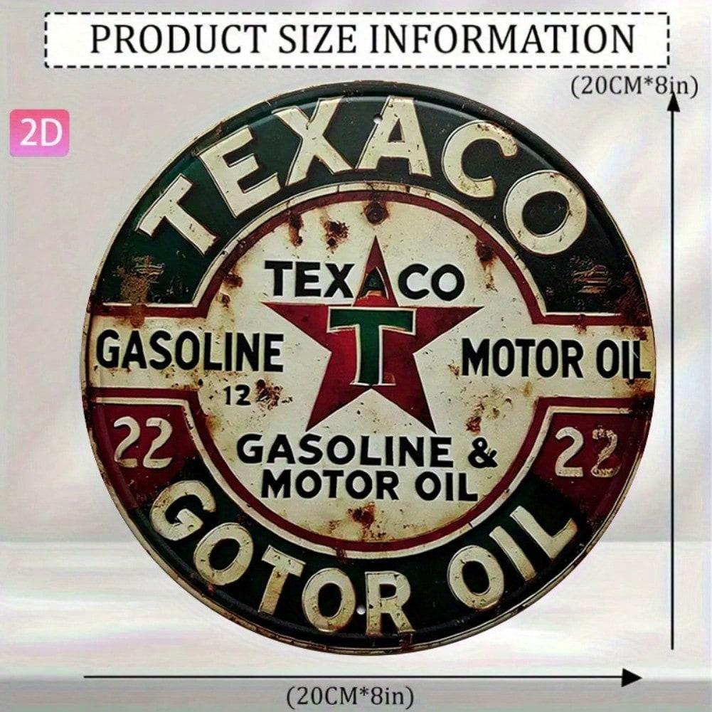 Винтажная металлическая жестяная вывеска Texaco Motor Oil 8x12 дюймов Ретро настенное искусство для гаража бара кухни Декор