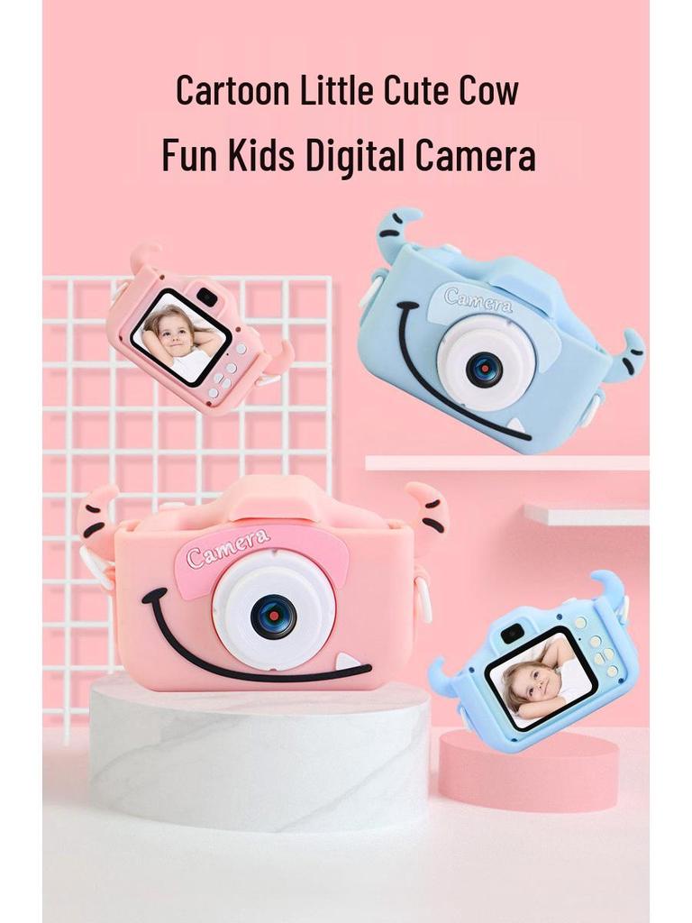 Children's Dual Lens Cartoon Digital Camera with Selfie, Video, Game, and Music Features