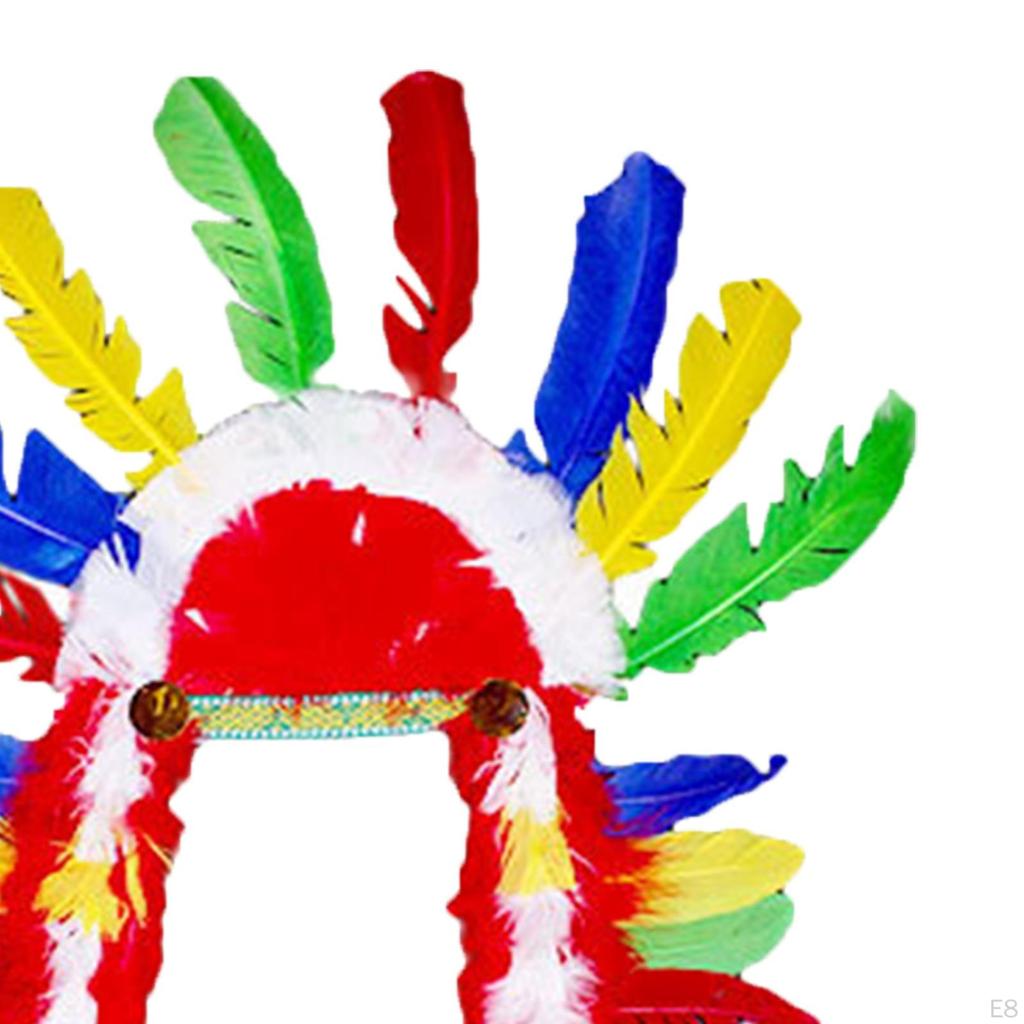 American Chief Indian Hat Feather Headdress Head Accessories Headpiece Headband Headwear for Party