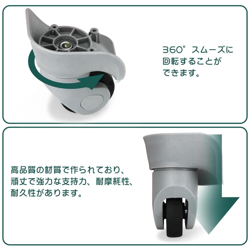 Запасные колеса для чемодана, Идеально подходят для замены и ремонта шин, Бесшумные, Вращение на 360 градусов, Легкая сборка, Набор из 2 штук, Маленькие, Серые