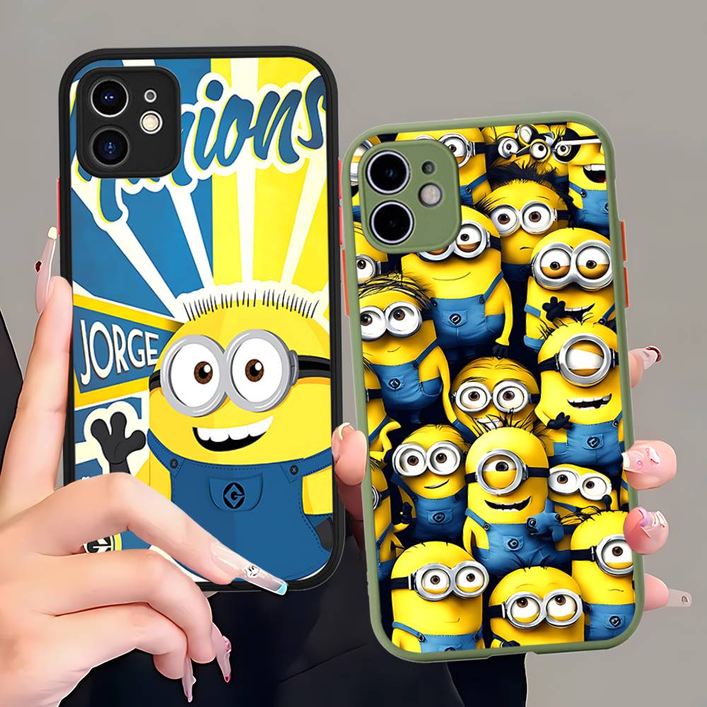 Cartoon Anime Yellow M-Minions Phone Case For IPhone 16e 16 15 14 13 12 11 Pro Max X XS Max Plus Matte Clear