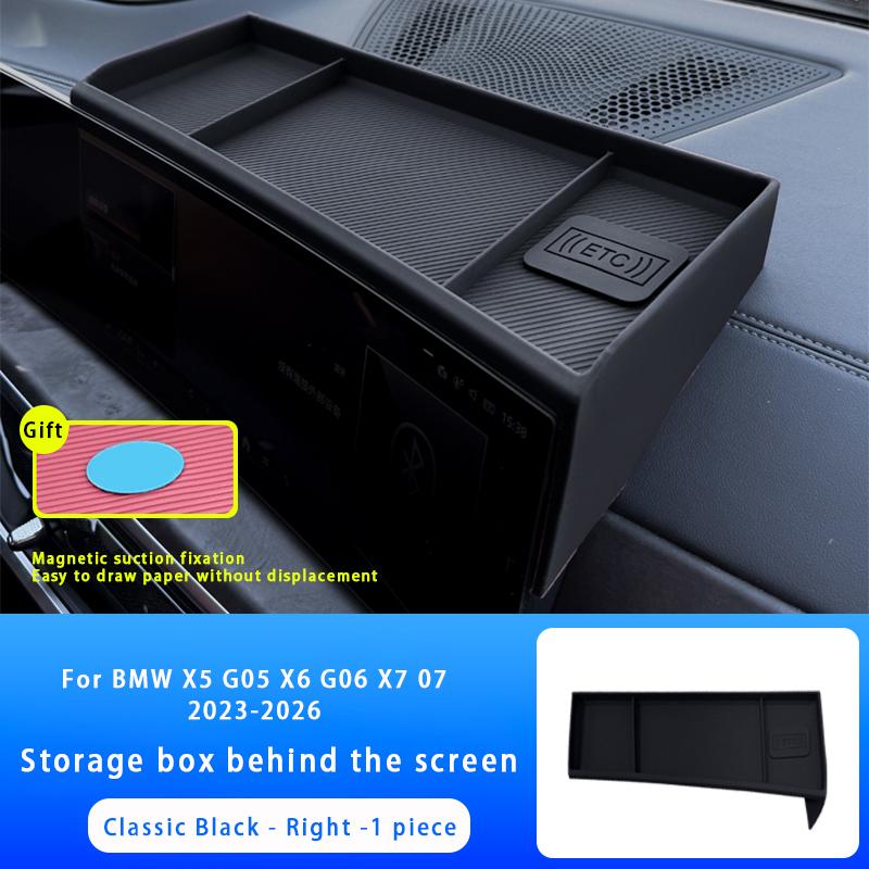For BMW X5 X6 X7 G05 G06 G07 Central Control Navigation Behind Screen Storage Box Dashboard Organizer Non-slip Tray Accessories