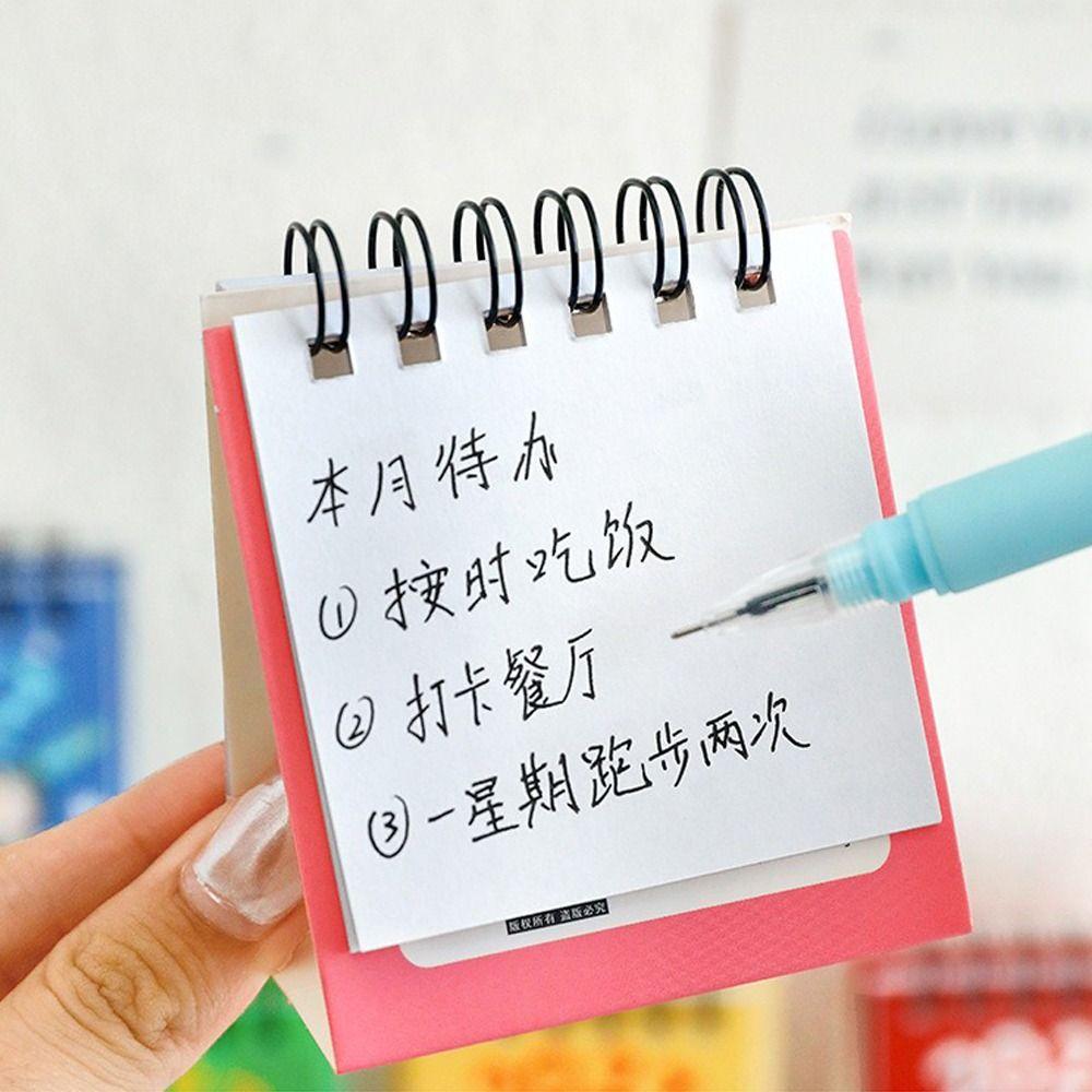 Mini Standing Flip Calendar Double Coil Monthly Planner Schedule Planner Desktop Ornaments