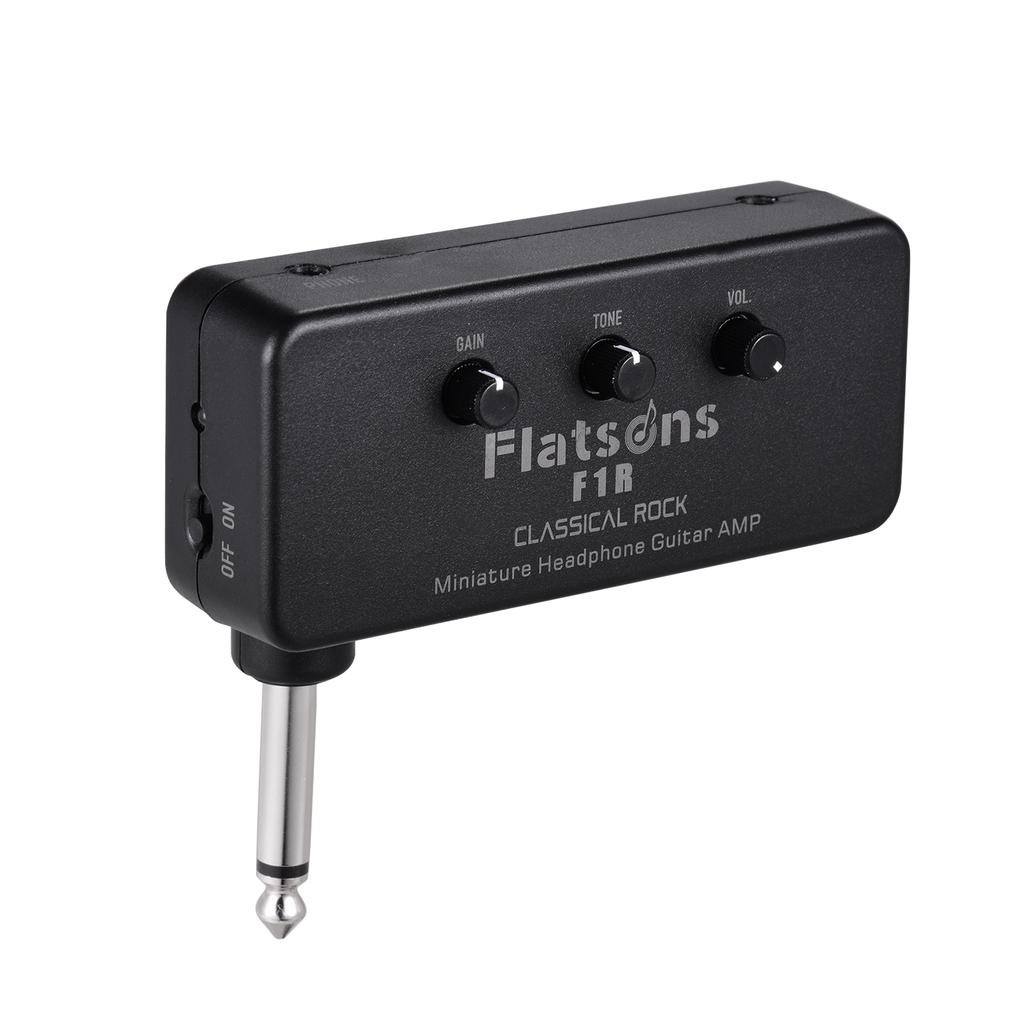 Мини-усилитель для наушников для гитары Flatsons F1R с разъемом для наушников 3,5 мм, AUX-входом, Plug and Play