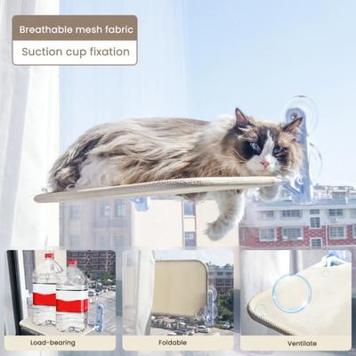 Беспроводная лежанка для кошек на окно, гамак для кошек с 4 присосками, складная кровать-гамак для кошек со съемным моющимся сетчатым чехлом для домашних кошек