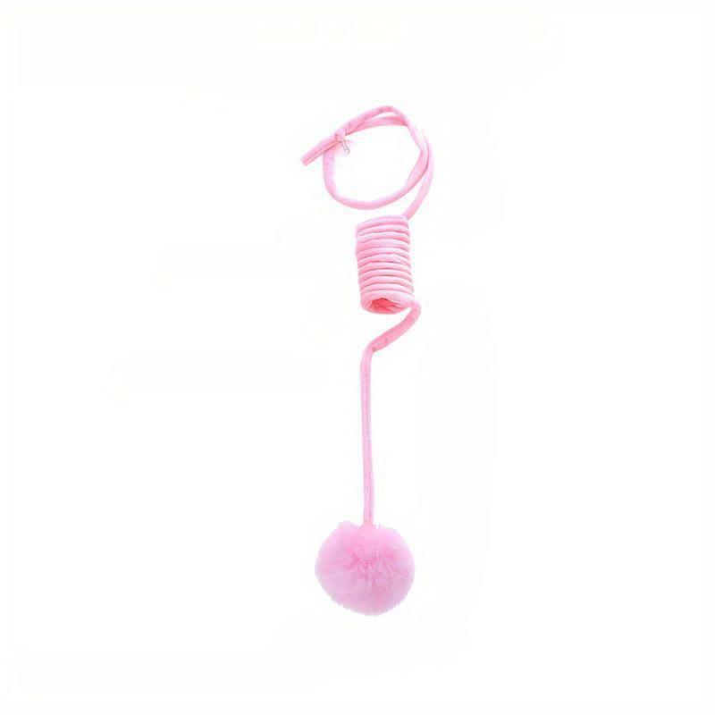 Interactive Cat Toy Funny Cat Stick Plush Spring Ball Self-Hey Hanging Door Kitten Toy Teaser Cat Wand With Bell Pet Accessories