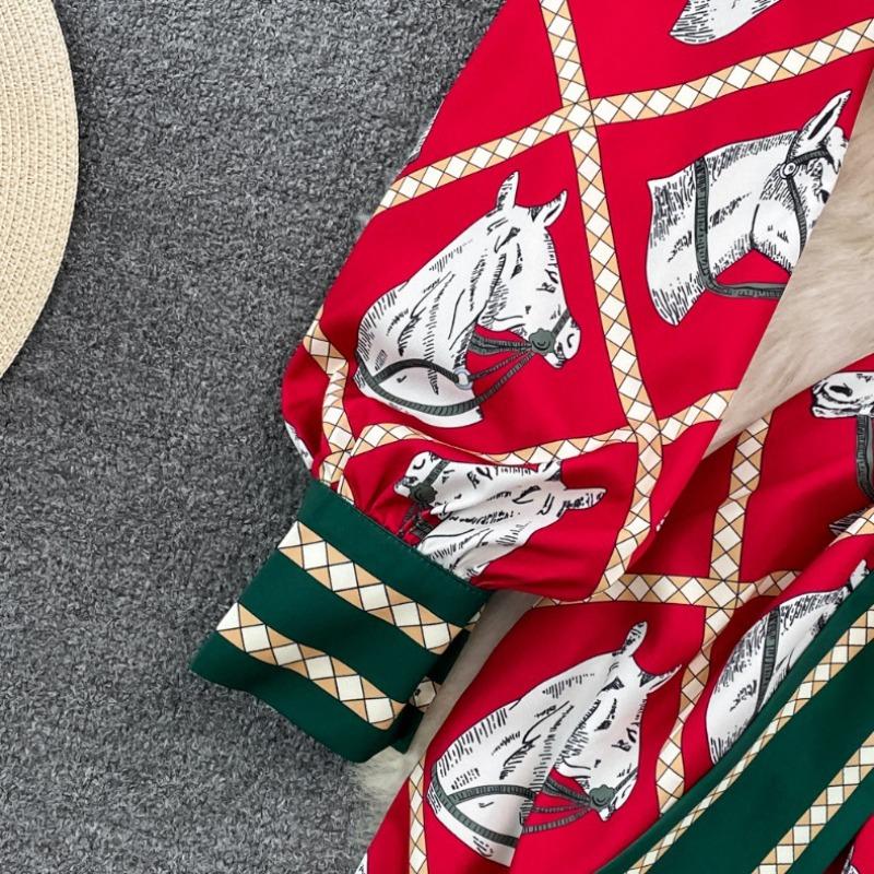 Женские темпераментные платья трапециевидной формы с длинными рукавами и отворотами на талии для похудения и большие распашные платья