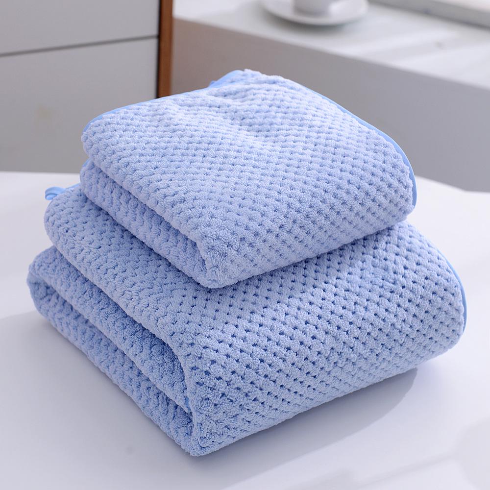 Soft Absorbent Warp-Knit Coral Fleece Towel with Thin Stripes - Thickened Face Wash Towel with Customizable Logo