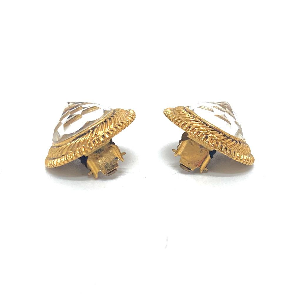 CHANEL Clear stone  Earrings Metal Gold