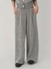 Emi Ribbed Easy Tuck Gray Women's Pants, 13WNP254072,