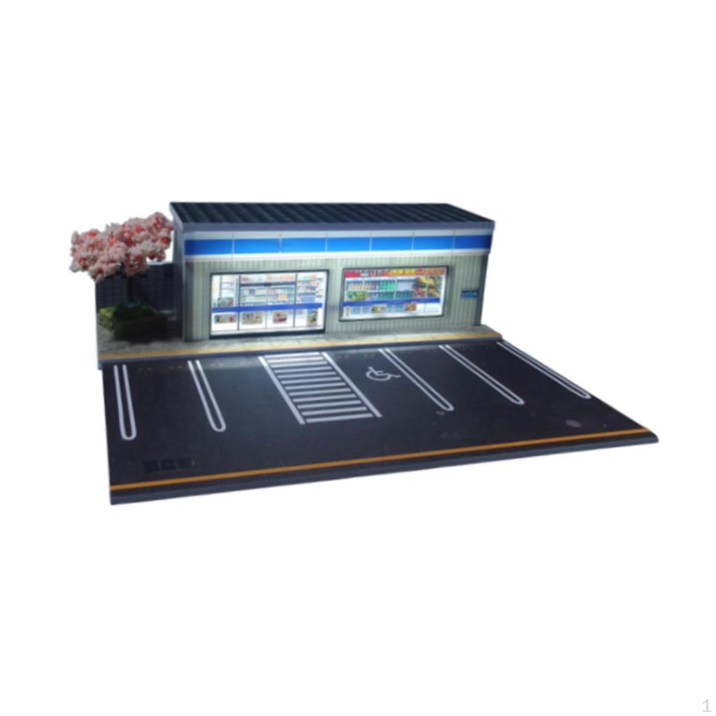 1:64 Диорама парковочной зоны с подсветкой для литых автомобилей