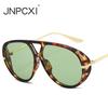 Модные женские солнцезащитные очки-авиаторы с двойной переносицей, оверсайз, ретро, конфетного цвета, с зеленым градиентом, UV400, мужские панк-солнцезащитные очки