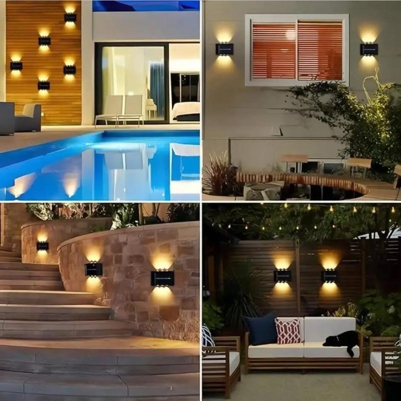 Настенный светильник на солнечных батареях, уличный водонепроницаемый светильник на солнечной энергии, освещающий вверх и вниз, украшение для дома, сада и двора, уличные солнечные лучи