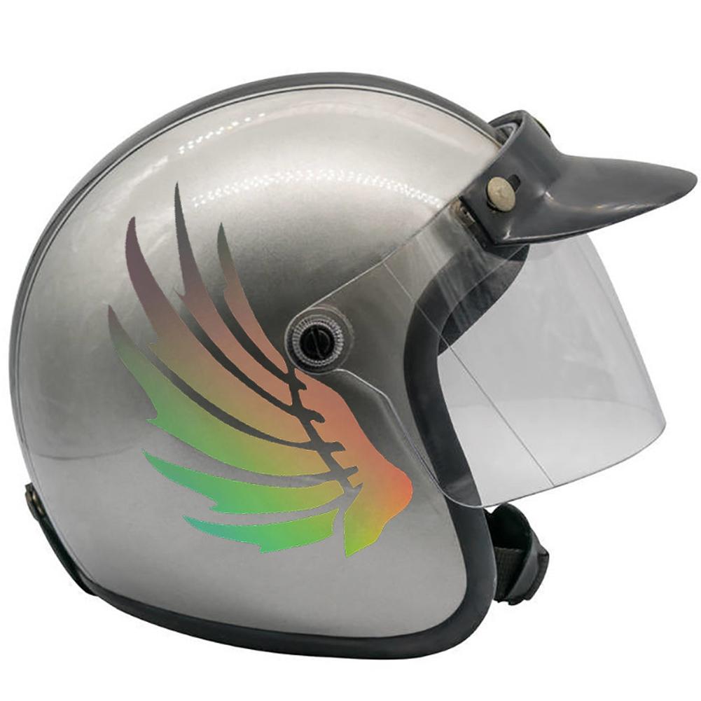 2 шт. Креативные наклейки на шлем с изображением крыльев и перьев, съемные виниловые светоотражающие наклейки для украшения мотоцикла и электровелосипеда.