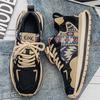 Весенне-осенняя мужская обувь, трендовая модная обувь с принтом и вышивкой, спортивная повседневная обувь, удобная толстая подошва