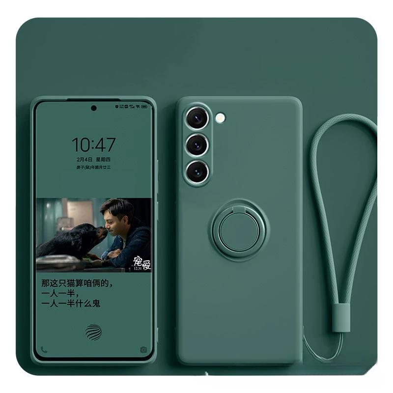 Магнитный силиконовый ремешок-кольцо Чехол для телефона для Samsung Galaxy S25 S24 S26 Ultra S23 S22 Plus A57 A37 A17 A16 A15 A55 A36 A56 Чехол