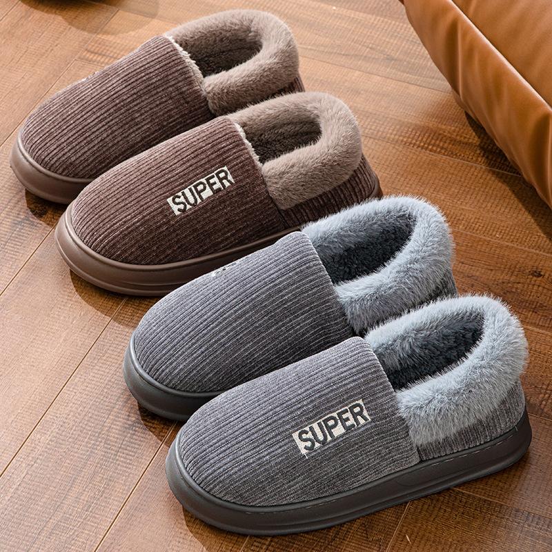 Большие размеры 50 51 мужские зимние теплые пушистые тапочки для пар повседневные спальные туфли на плоской подошве для улицы нескользящие шлепанцы модная обувь