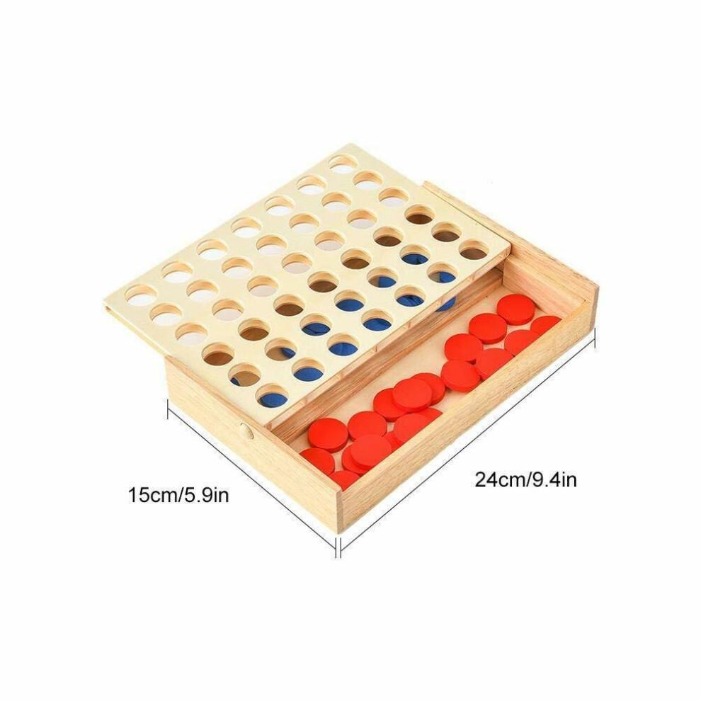 The Magic Toy Shop Four in a Line Traditional Wooden Edu Board Game Classic 4 in a Row Connect Four