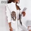 Women's Vintage Casual Lattice Print Autumn Winter Long Sleeve Jackets & Coats