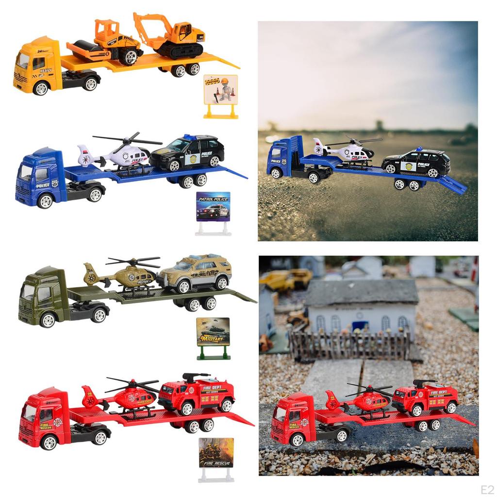 1/64 Scale Tow Truck Friction Powered Toy for Kids Girls Boy Toddler 3 4 5 6 Years Old