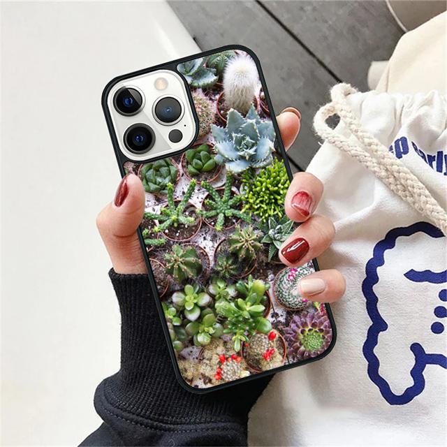 Чехол для телефона с кактусами и суккулентами Для iPhone 17 Air 15 16 14 13 12 Pro Max 11 Pro Max Plus Coque Shell