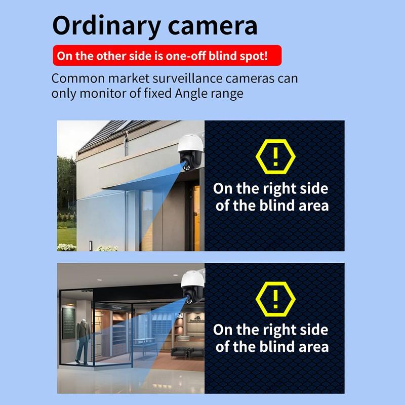 Наружная камера видеонаблюдения с двойным объективом 4K, домашняя камера видеонаблюдения, беспроводная Wi-Fi IP-камера, поддержка двустороннего аудио, встроенный микрофон