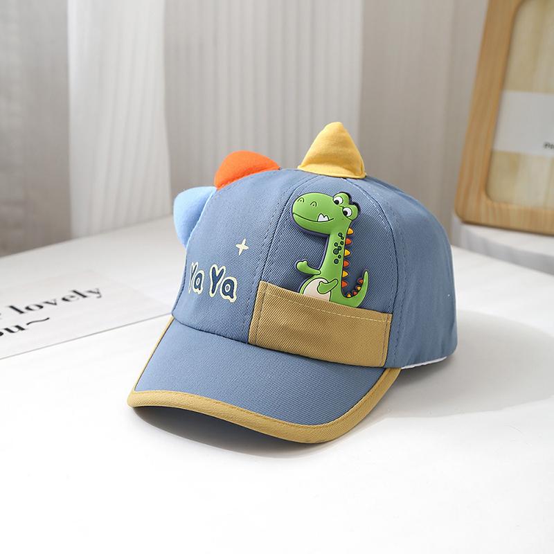 Cute Baby Duck Tongue Caps 1-3 Years Boy Girl Cartoon Dinosaur Cotton Peaked Hats Outdoor Toddler Kids Sunshade Sun Visors