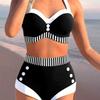 Sexy High Waist Bikini Women Bathing Suit Belly Strap Breasted Beach Swimwear Female Summer Swimsuit