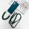 Мраморный чехол-цепочка для iPhone 16E 16 Pro Max 13 12 Mini 11 15 Plus 14 Pro X XS Силиконовый ремешок-шнурок через плечо Браслет Чехол