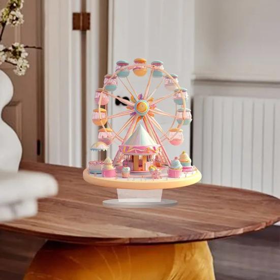 Dessert Ferris Wheel Ornament 2D Flat Acrylic Decoration with Base Non-3D Desktop