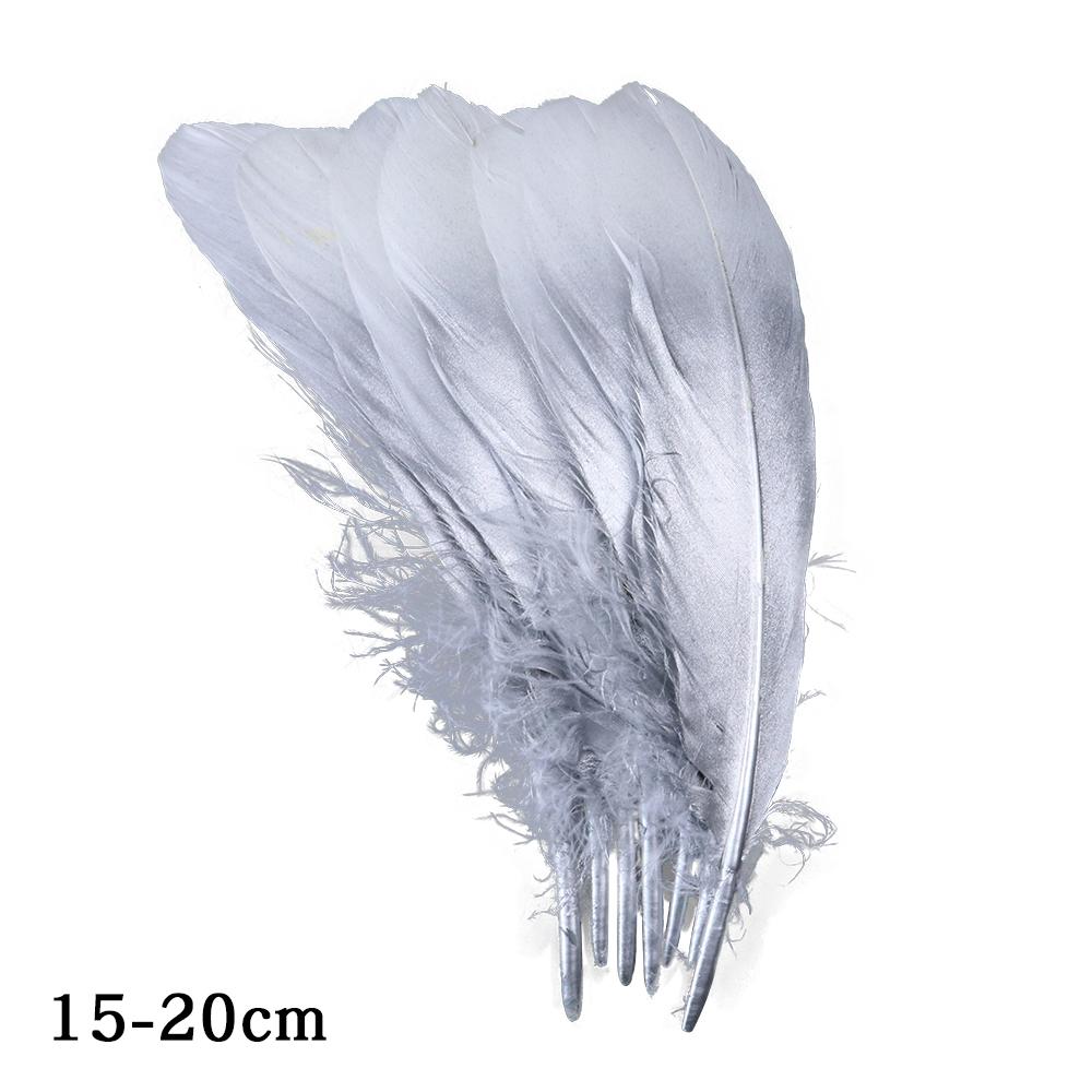 Natural Gold Dipped Feathers White Goose Plume for DIY Crafts Jewelry Making Handicraft Party Gift Box Cake Decoration