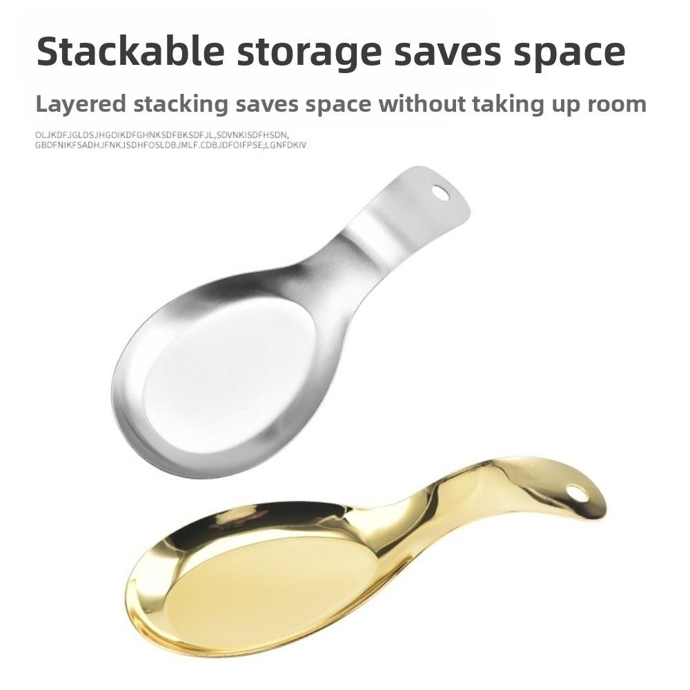 2Pcs Stainless Steel Kitchen Utensil Holder Stackable Spatula Holder Spoon Rest Cooking Tool