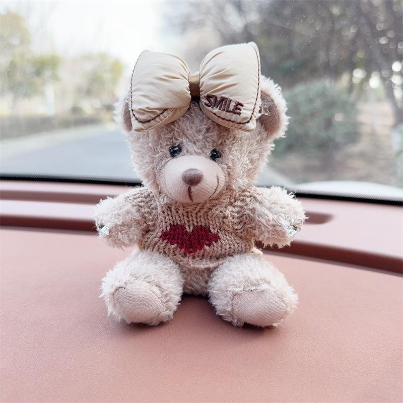 Cute Cartoon Bear Car Dashboard Decoration Plush Figurine Interior Ornament
