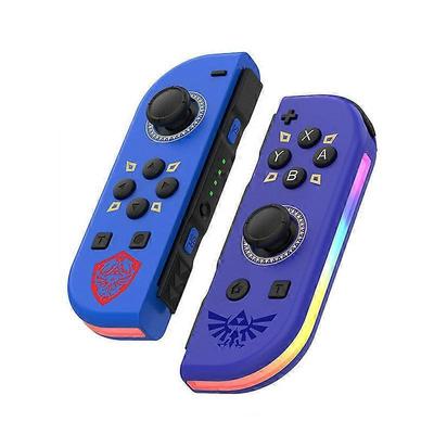 BT 5.2 RGB LED Переключатель L/R Геймпад JoyCon для Nintendo Switch/Lite/Oled Геймпады JoyCon Джойстик с двойной вибрацией(Синий фиолетовый)