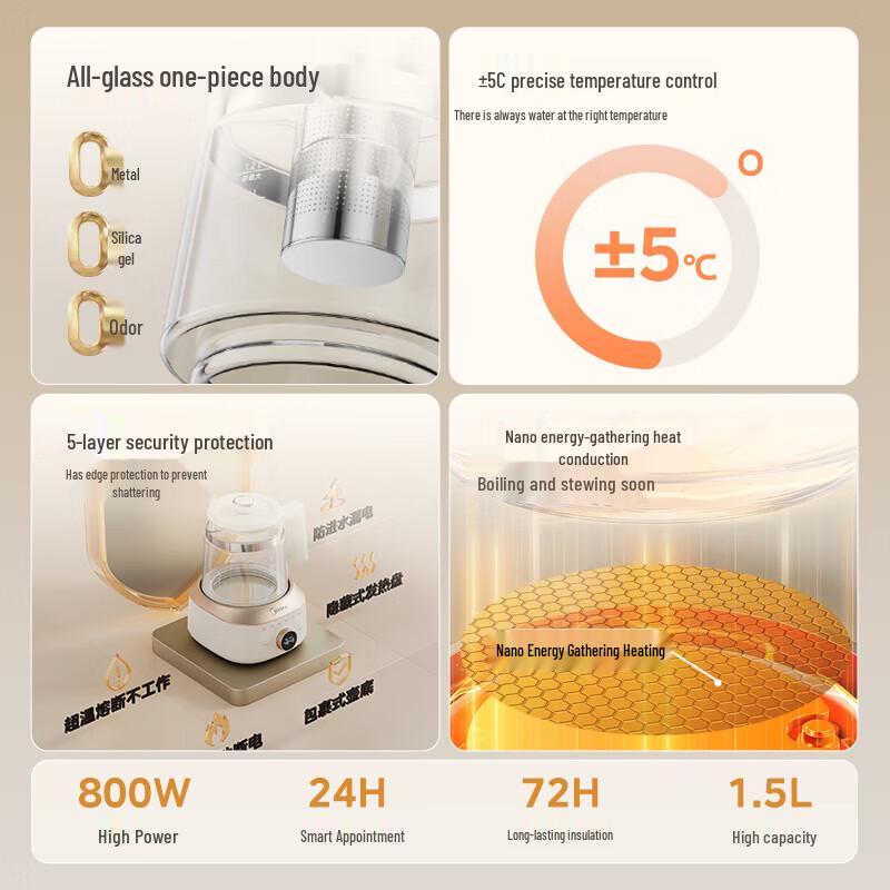 Midea All-Glass Smart Health Kettle
