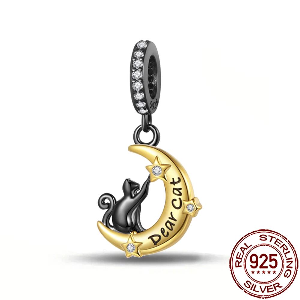 New Charms 925 Silver Cat Dog Flamingo Chameleon Axolotl Animal Beads Fit Bracelet Necklace Women DIY Jewelry