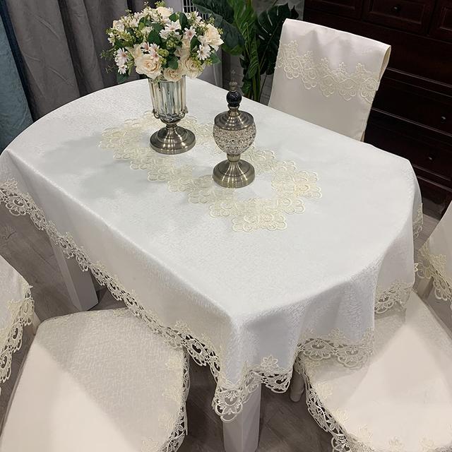 Oval Table Cloth Embroidered Fold Tea Table Europe Dining Table Cover Tablecloth Table Splicing Lace Art Dust Cover Chair Cover