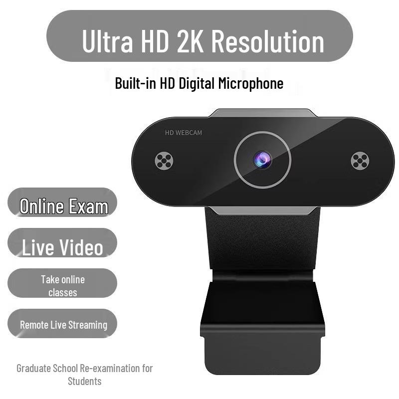 HD Webcam with Integrated Microphone for Desktop, Laptop, and Live Streaming.