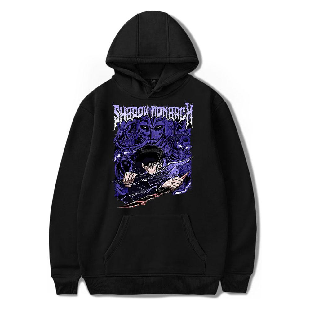 Аниме Поднятие уровня в одиночку Сон Джин У Графический принт Толстовка с капюшоном Мужская Женская Манга Толстовки Свободная Повседневная Толстовка Харадзюку Мужской Пуловер