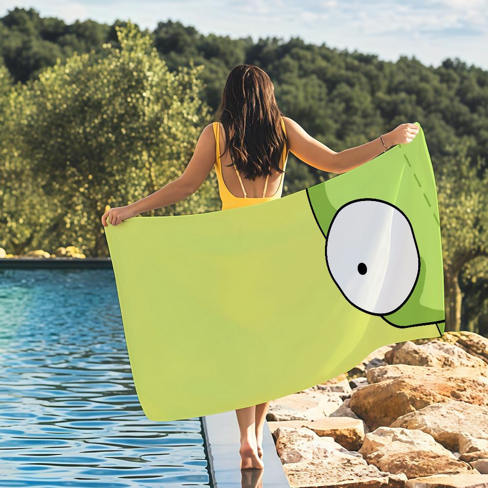 Invader Z-Zim Art Cartoon Towel Quick Drying Beach Towels Are Suitable For Swimming Pools Camping Yoga And The Gym