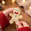 Christmas Tree Ornament Gingerbread Man Keychain with Movable Joints, 3D Printed Festive Bag Accessory for Backpacks Keys, Cute Kids Adults